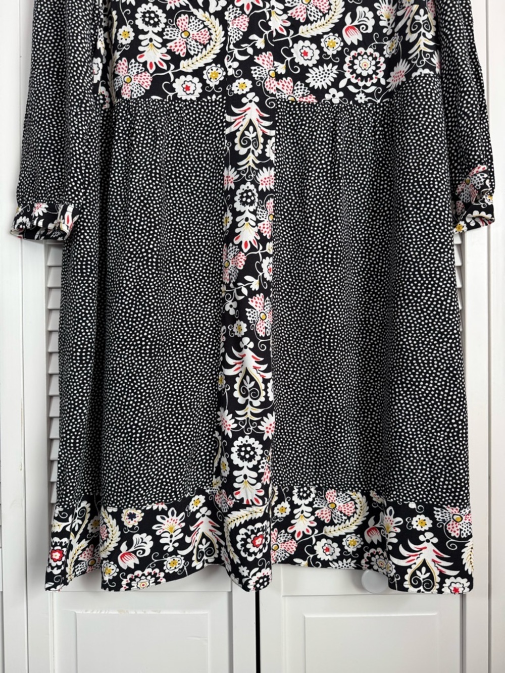Boden Mollie Floral Paisley Polka Dot V-Neck Tunic Dress Boho Size 16 (XL) - Picture 4 of 9